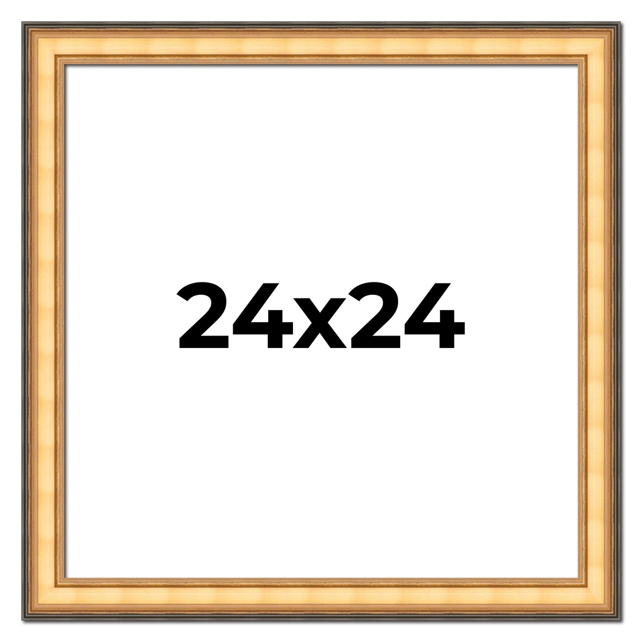 Square Traditional Gold Picture Frame - UV Acrylic, Foam Board Backing, Hanging Hardware